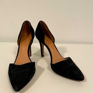 Black Suede Madewell D’orsay Pumps Sz 9.5